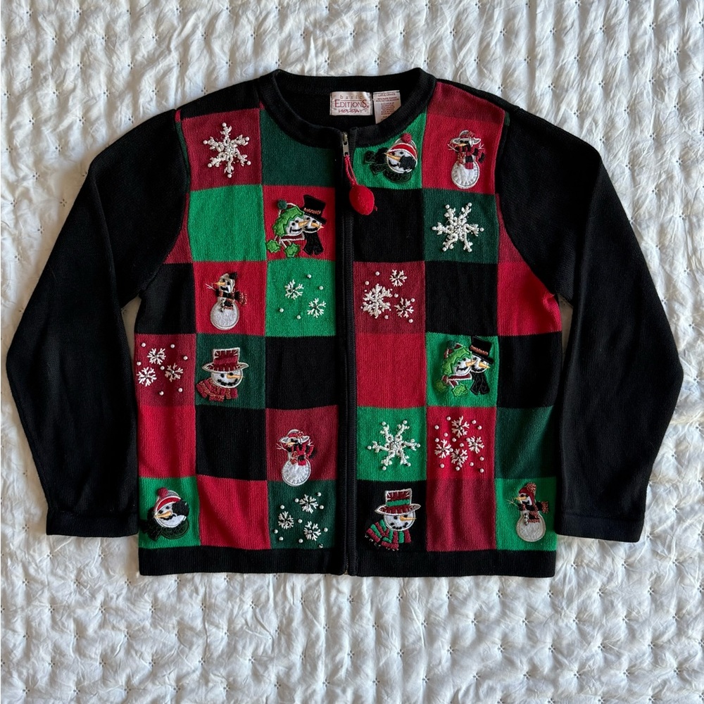 Vintage 90s Patchwork Basic Edition Christmas Sno… - image 4